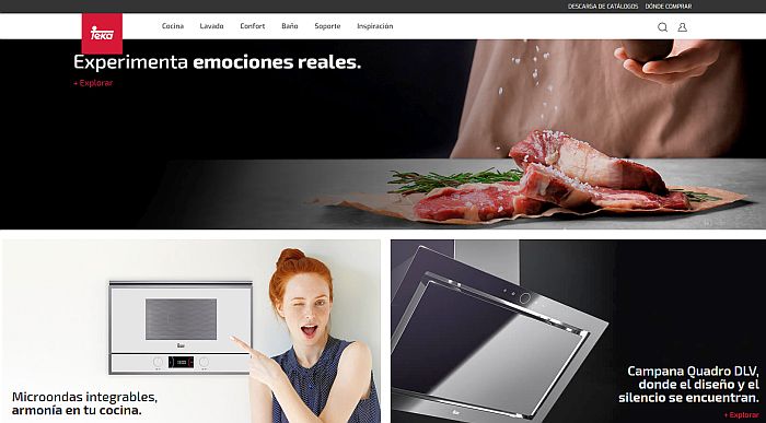 área privada, blog, chat de asistencia, Cocina, Completa tu ambiente, configurador de cocina virtual, diseño, guías de compra, imagen de marca, Teka, Teka presenta su nueva web, web