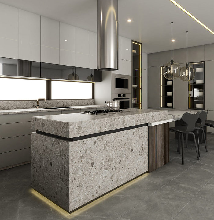 Inalco muestra cuatro cocinas revestidas con MDi iTOP Cocina Integral