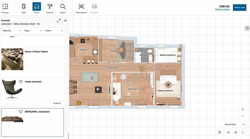 Herramienta HomeByMe de Dassault Systèmes.