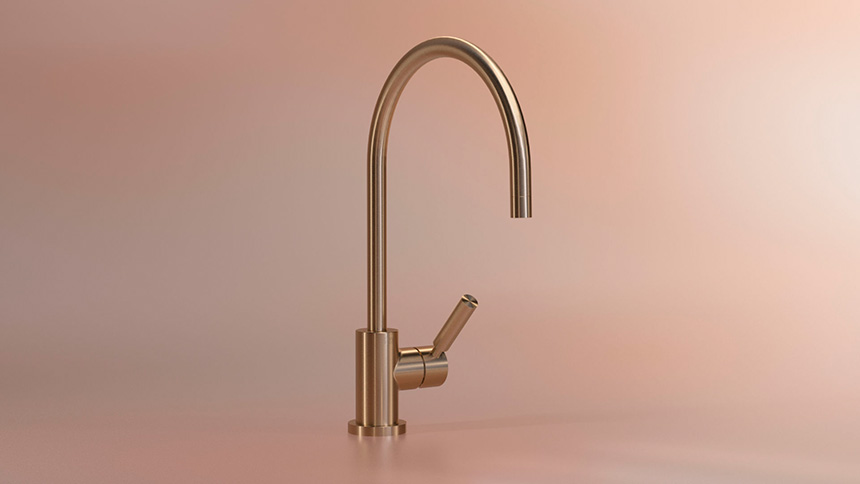 Acabado Brushed Dark Brass de Dornbracht en la serie Tara.