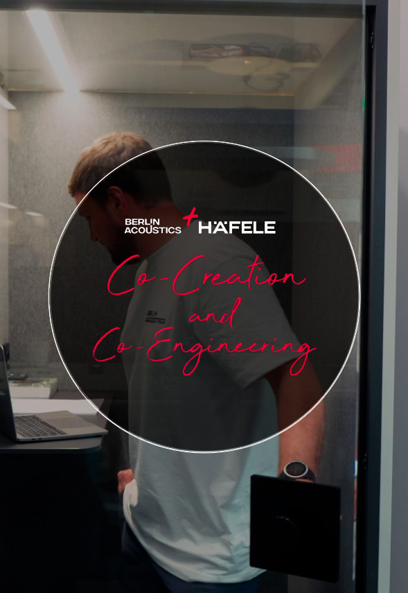 Cabina de trabajo con iluminación, ventilación y acústica integrada desarrollada por Häfele y Berlin Acoustics