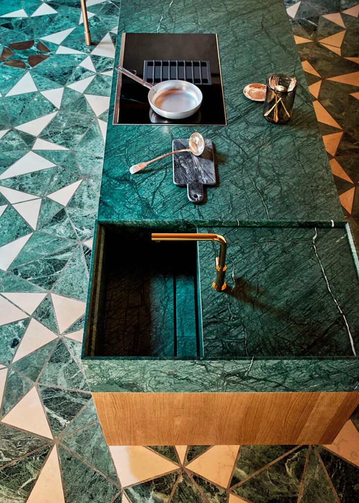 encimera de mármol Verde Guatemala