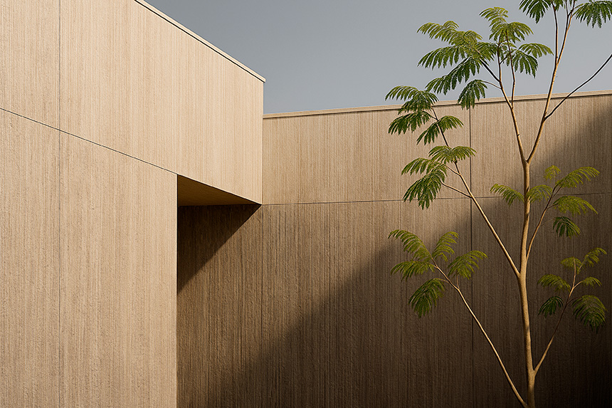 Neolith Serpeggiante en revestimiento de fachada.