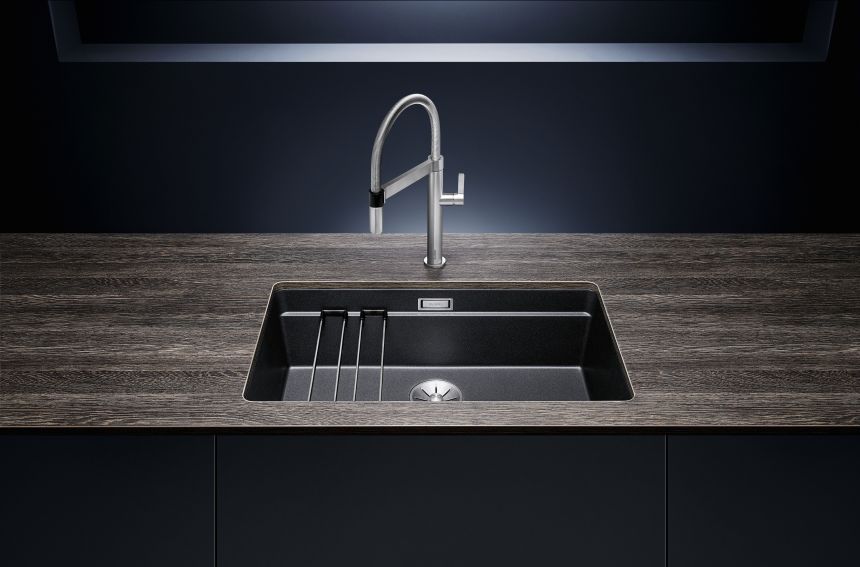 Acabado DURINOX DARK STEEL en fregaderos Blanco.