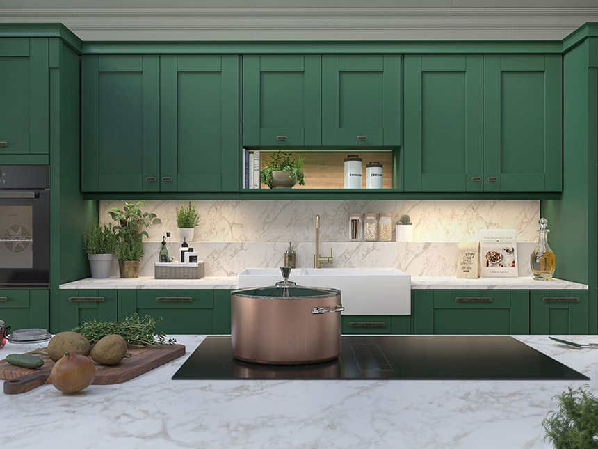 Cocina Bristol de Schmidt en verde Forest Green