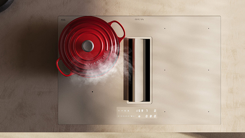 Prima de Opera: placa de inducción con extracción integrada y diseño elegante