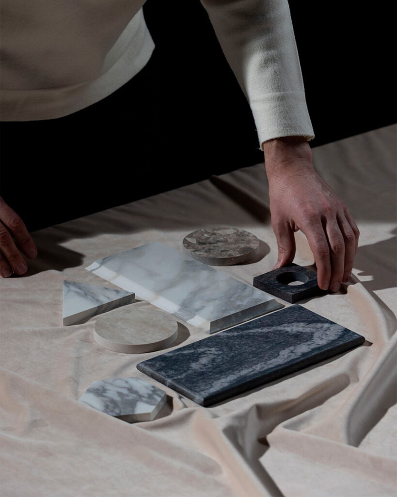 Detalle de vetas y texturas en cerámica premium Sapienstone