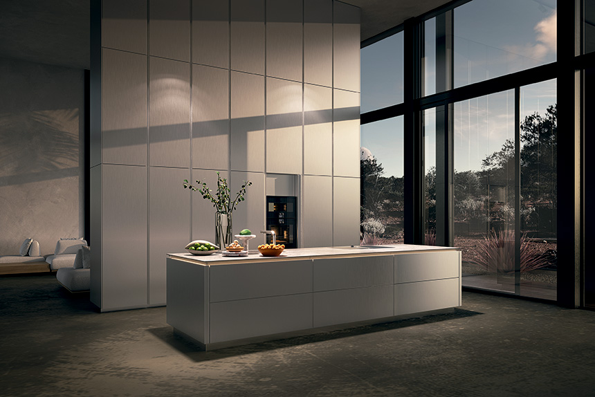 Cocina SieMatic SLX estilo PURE con líneas minimalistas y superficies lacadas
