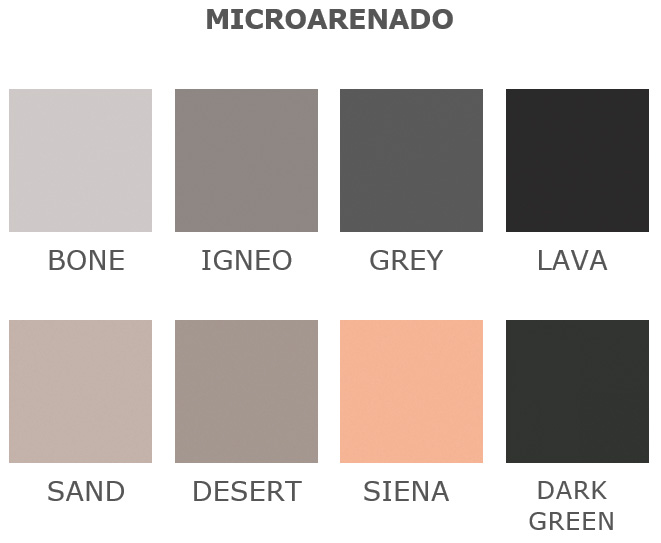 Gama cromática del acabado MICROARENADO