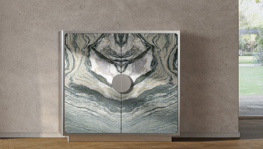 AlterEgo: el aparador de acero inoxidable y mármol Cipollino que debuta en EuroCucina 2026