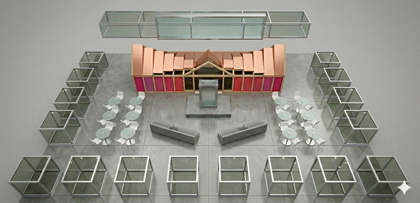 Feria de construcción industrializada en España con demostraciones en vivo