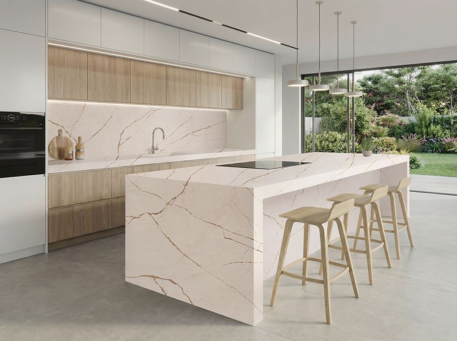 Macadamia Cream, el nuevo porcelánico de Ceratop para encimeras de cocina