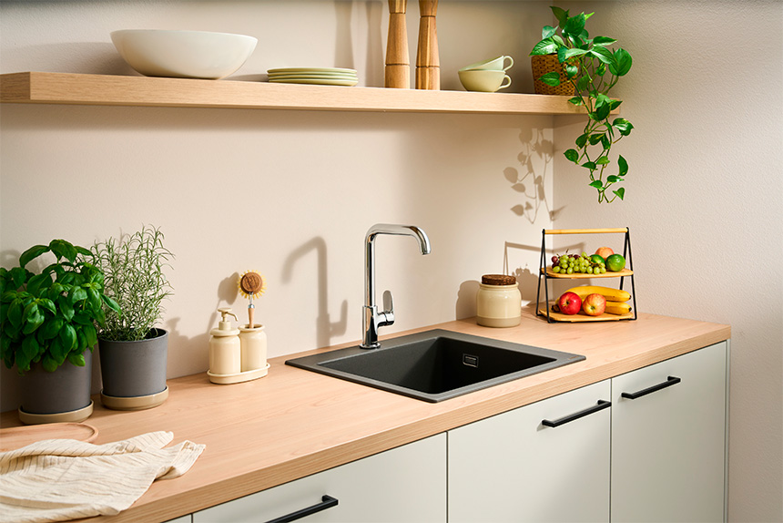 Grifo de cocina diseño contemporáneo Vernis Blend M35 en cromo