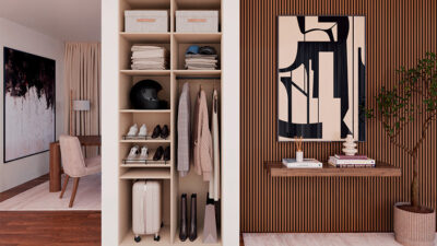 Solución modular de almacenaje ALVIC para hogar sin puertas