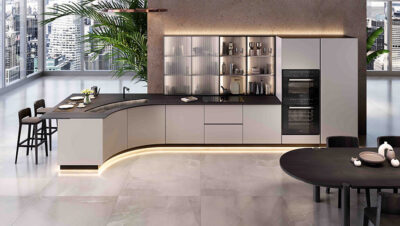Cocina Virgola de ARAN Cucine con diseño curvo en Milano Design Week 2026