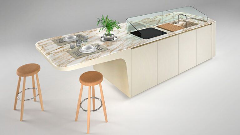 Ernestomeda Sign Round cocina de diseño presentada en Milán Design Week 2026 con formas orgánicas y curvas suaves