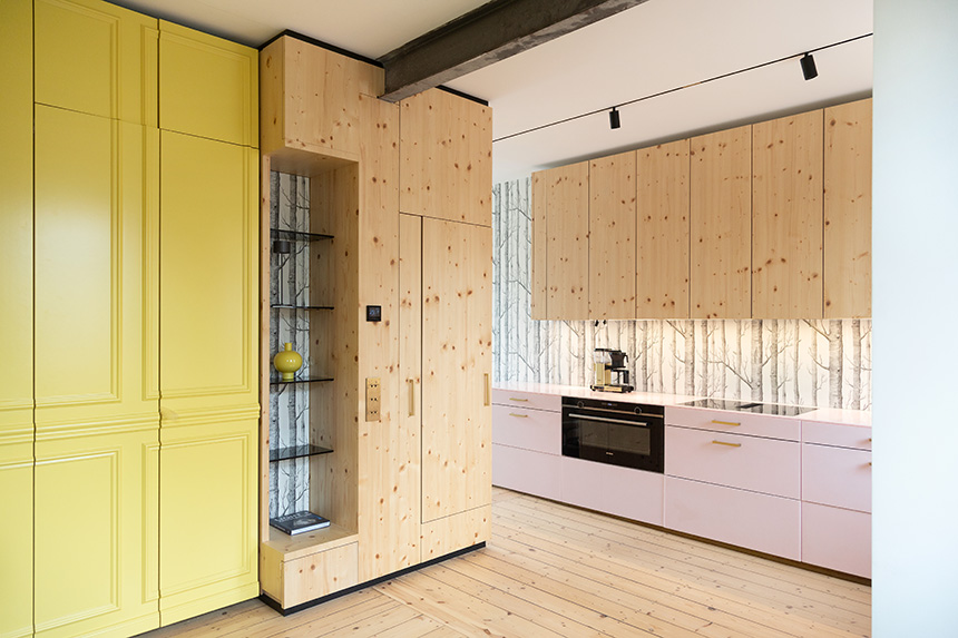 Cocina abierta con comedor integrado diseño interior