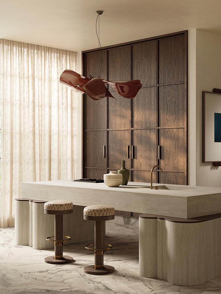 Superficie Travessa de Sapienstone inspirada en travertino natural