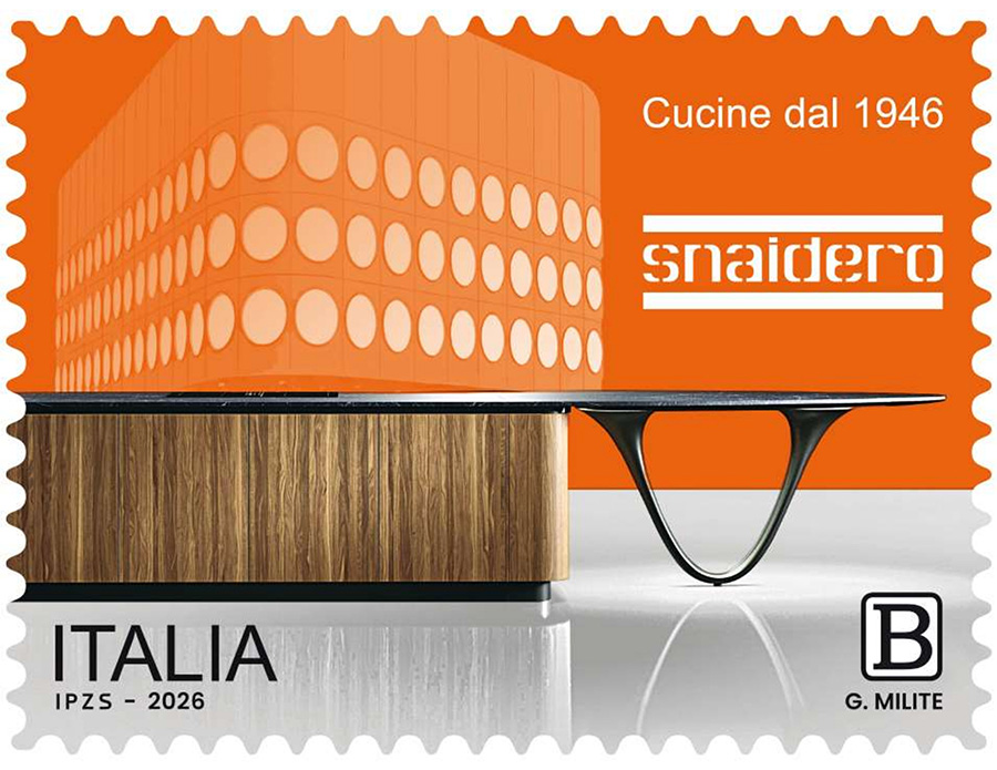 Logotipo de Snaidero en el sello conmemorativo italiano