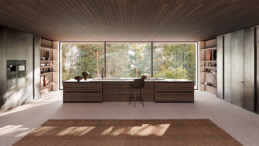 Cocina Maxima 2.2 de CESAR con el nuevo tirador Contour diseñado por García Cumini