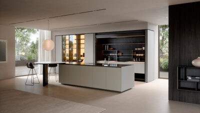 Cocina minimalista Copatlife C03 con isla central monolítica y perfil TH_22