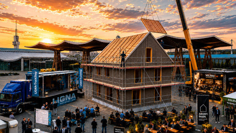LIGNA.Builds 2027 mostrará la construcción de una vivienda de madera en directo durante LIGNA Hannover
