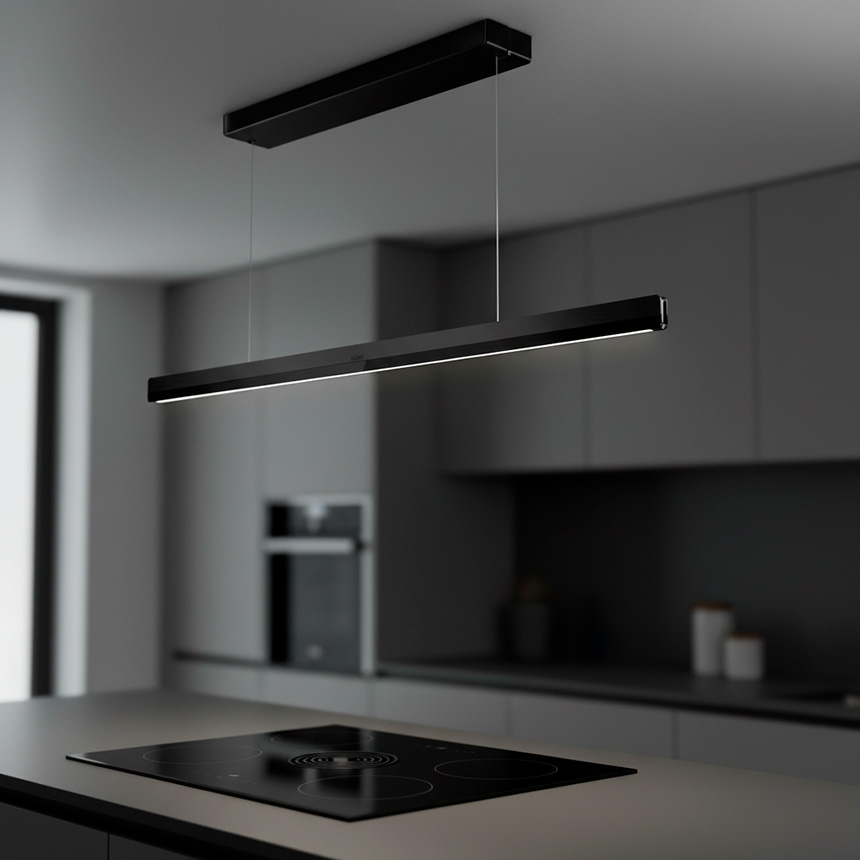 Lámpara lineal Luna de Elica con iluminación regulable para cocina
