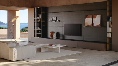 Sistema modular Modula de Snaidero para salón y comedor.