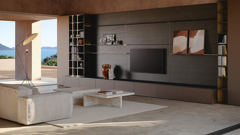 Sistema modular Modula de Snaidero para salón y comedor.