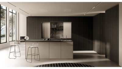 ONE de Ernestomeda con isla de cocina y columnas In Space