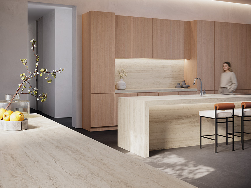 Travertino Classico de VENUX en un proyecto de arquitectura