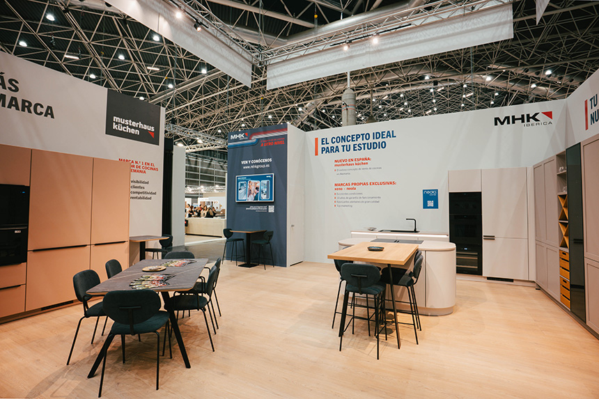 Stand de MHK Ibérica en Espacio Cocina SICI 2026 con la presentación de musterhaus küchen