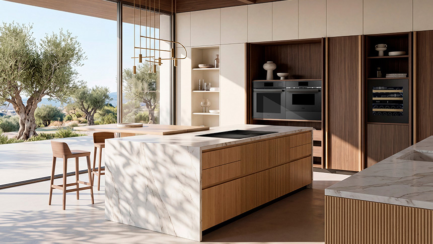 Vinotecas Matte Collection de cristal negro mate y hornos de Pando Integral Cooking presentados en SICAM 2026